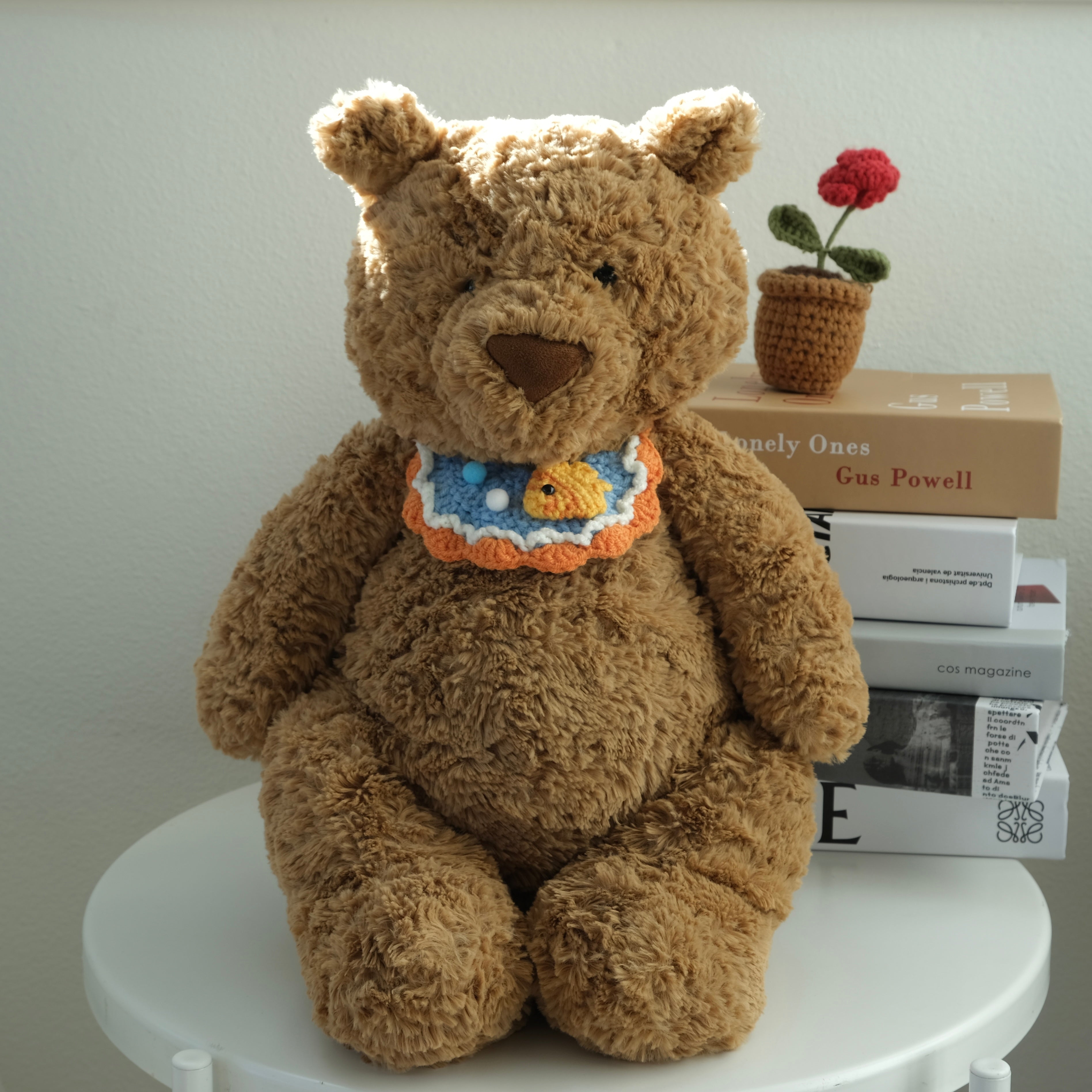 Handmade Crochet Pet & Plush Doll Collar | Knitted Bandana Bib Accessory