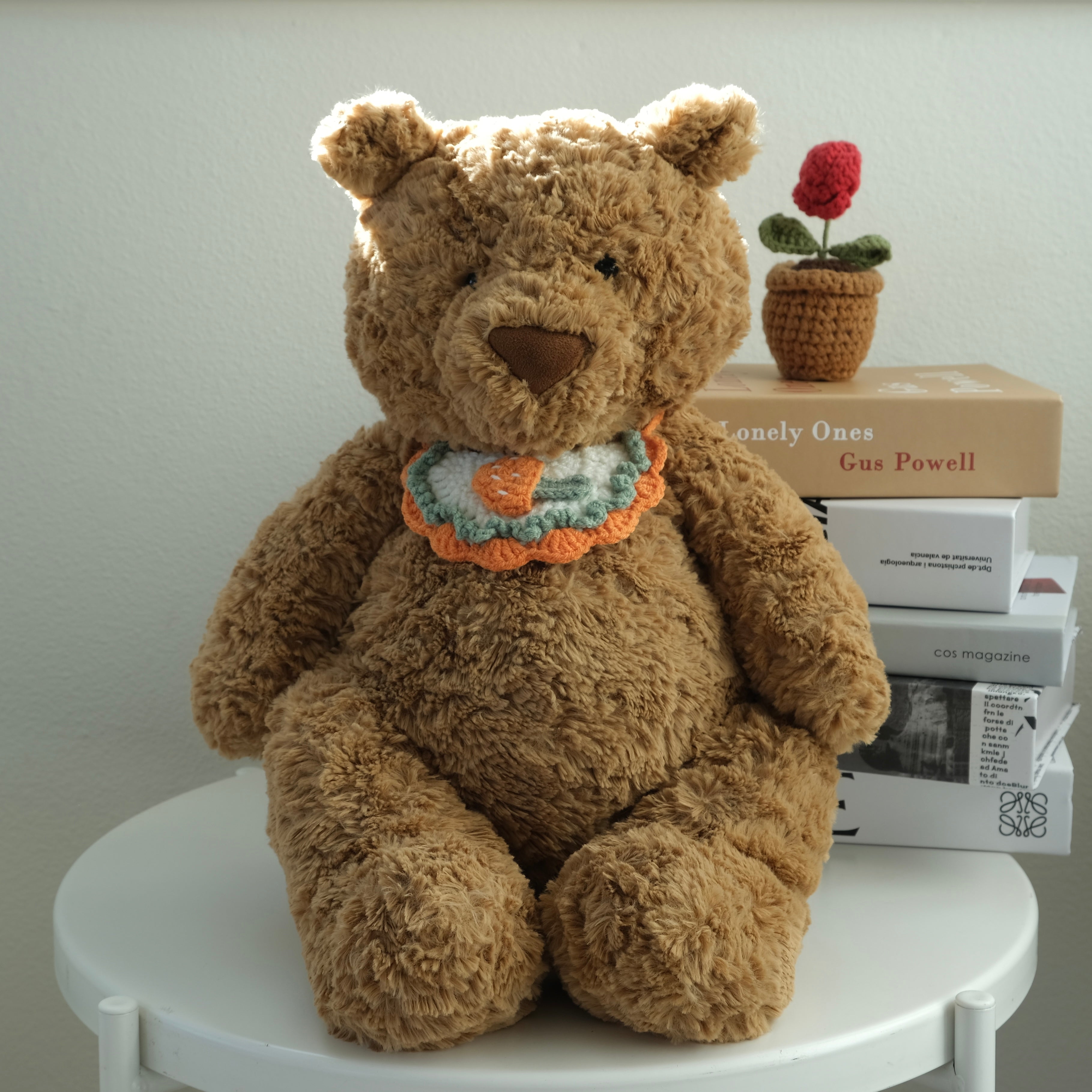 Handmade Crochet Pet & Plush Doll Collar | Knitted Bandana Bib Accessory