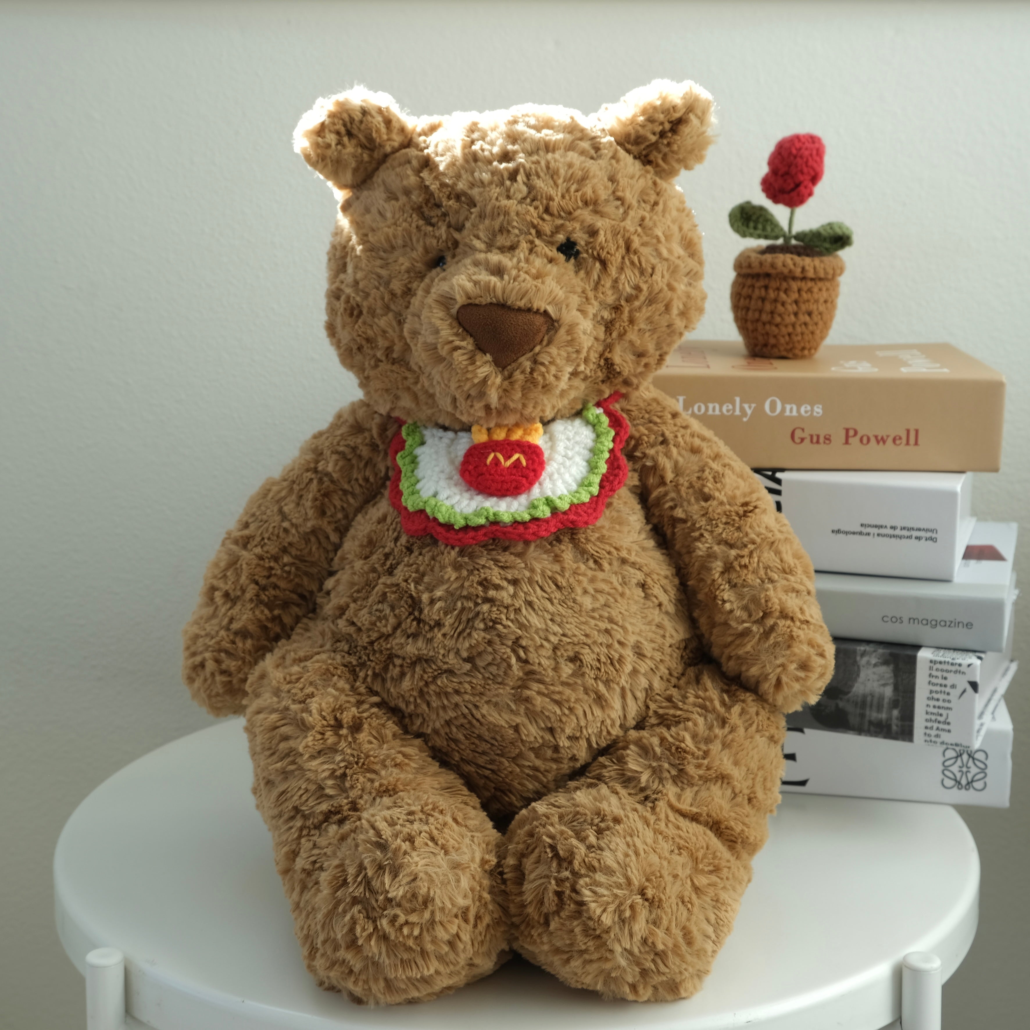 Handmade Crochet Pet & Plush Doll Collar | Knitted Bandana Bib Accessory