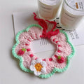 Handmade Crochet Pet Collar: Strawberry Garden