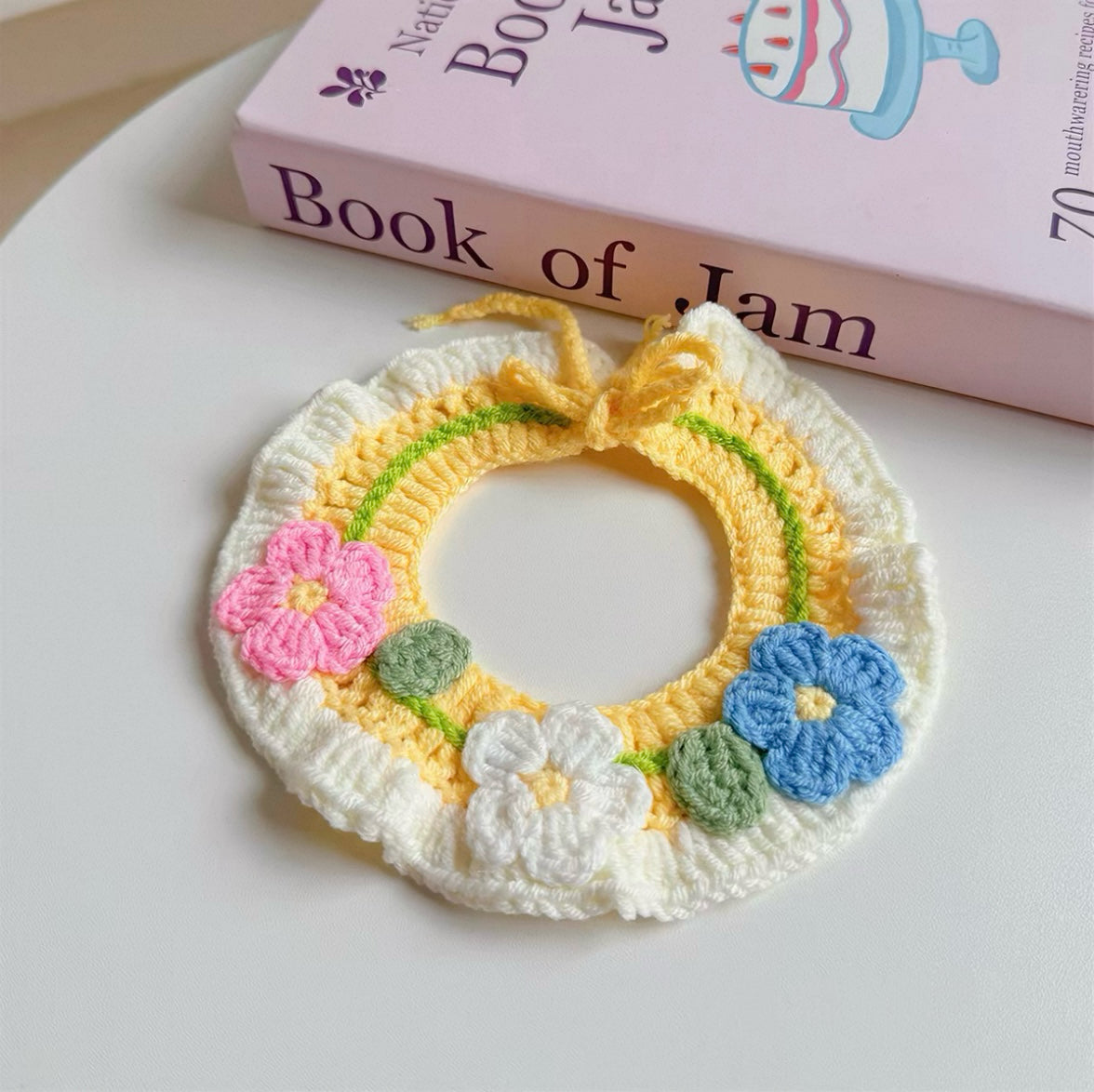 Handmade Crochet Pet Collar: Aurora’s Garden