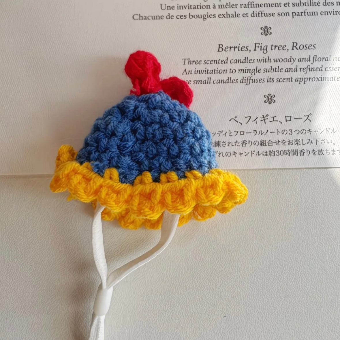 Handmade Crochet Pet Mini Hats —— for Parrots, Hamsters, Guinea Pigs, and Small Animals