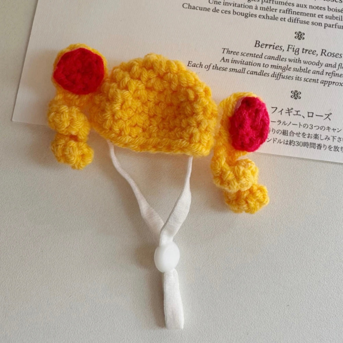 Handmade Crochet Pet Mini Hats —— for Parrots, Hamsters, Guinea Pigs, and Small Animals