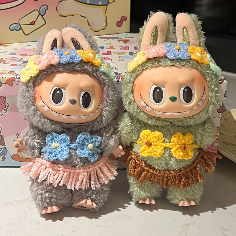 Handmade Crochet Flower Bikini Set for Labubu/Plush Dolls