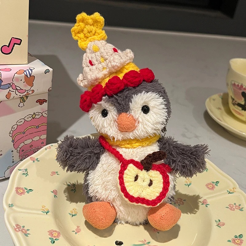 Handmade Crochet Plush Doll Accessory Set | Knitted Beanie & Mini Bag