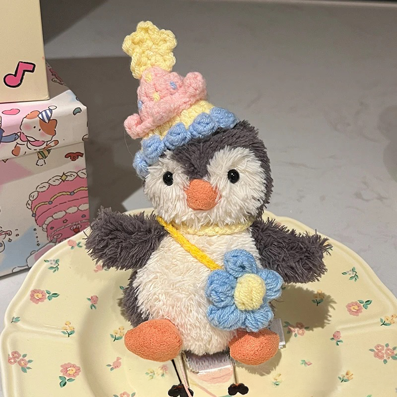 Handmade Crochet Plush Doll Accessory Set | Knitted Beanie & Mini Bag