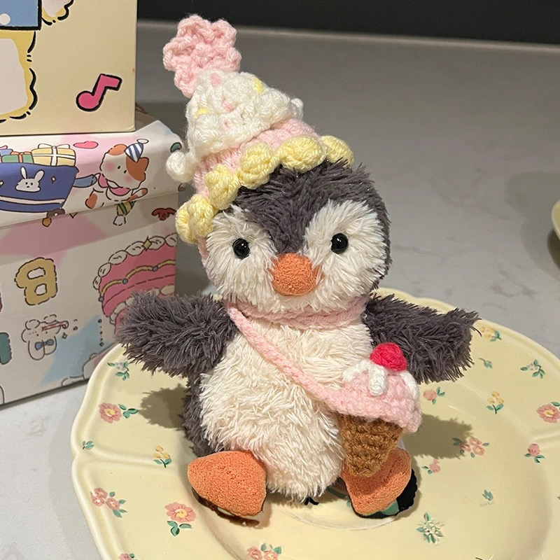 Handmade Crochet Plush Doll Accessory Set | Knitted Beanie & Mini Bag